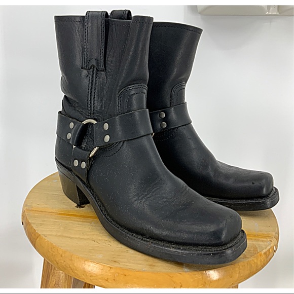 Frye Shoes - Frye black short harness boot